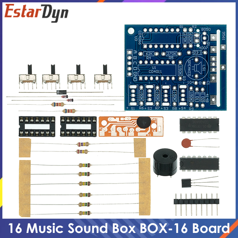 Diy Electronics Learning Kit - 16 Kotak Suara Musik BOX-16 Papan